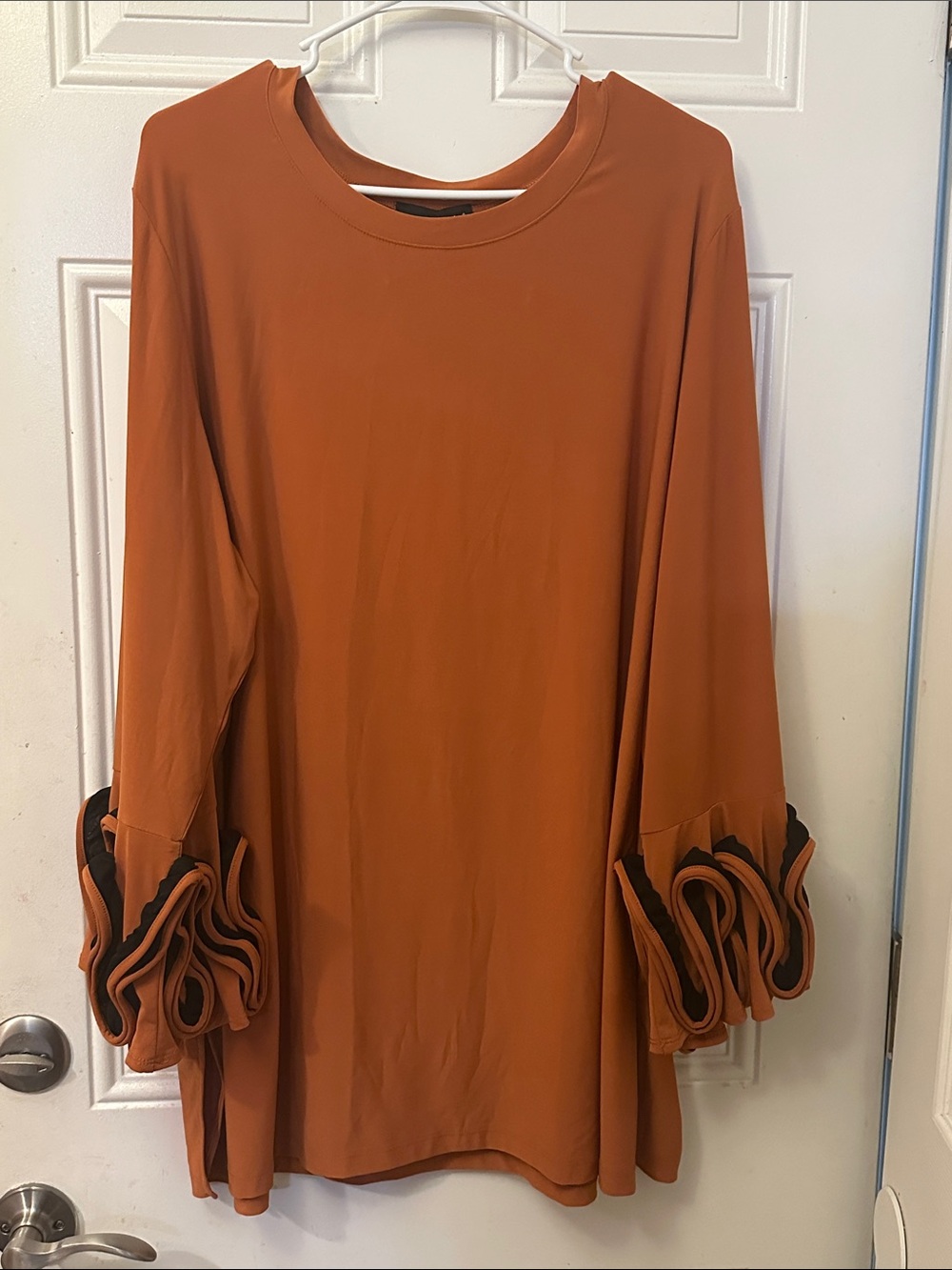 Antthony Burnt Orange Round-Neck Top fall fashion plus size 3x NWT fall tunic